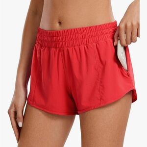 Red athletic shorts